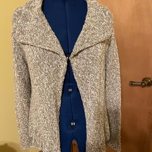 Eileen Fisher Sweater - cardigan style - 96% cotton 4% nylon 2 tone (OLCC)
